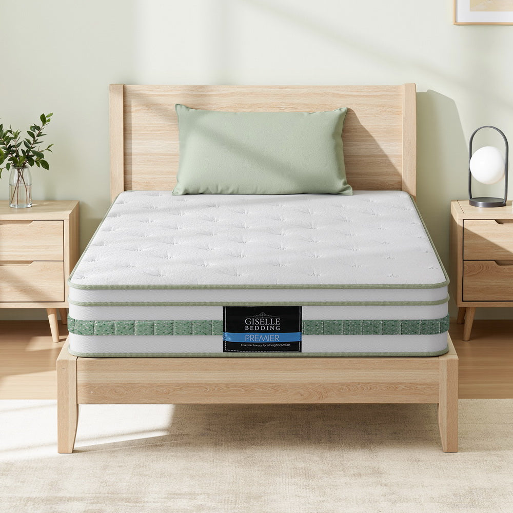 20cm Giselle Mattress Single Green Tea Mattresses