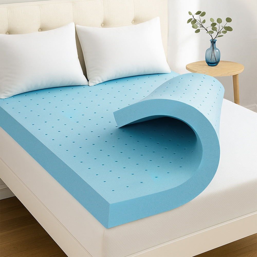 Giselle 12cm Memory Foam Mattress Topper Ventilated Cool Gel Bamboo Cover Queen