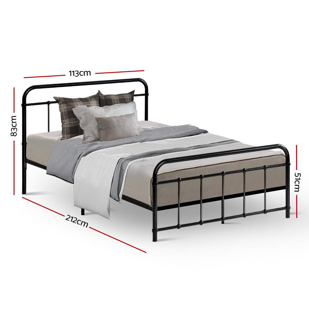 Artiss LEO Metal Bed Frame KS King Single - Black