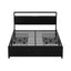 Artiss Metal Bed Frame Queen Size Storage Headboard Charge Station LED 4 Drawers
