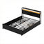 Artiss Metal Bed Frame Queen Size Storage Headboard Charge Station LED 4 Drawers