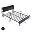 Artiss Bed Frame Single Size with Storage Shelf Headboard Charging Station GRID