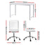 Artiss Computer Desk 120cm Executive Office Chairs Set PU Leather Low Back White