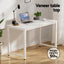 Artiss Computer Desk 120cm Executive Office Chairs Set PU Leather Low Back White