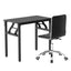 Artiss Computer Desk Office Chair PU Leather Set Foldable Home Study Table Black