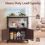 Artiss 20 Gallon Fish Tank Stand 3-Tier Aquarium Stand with Storage Cabinet and Open Shelf Walnut