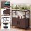 Artiss 20 Gallon Fish Tank Stand 3-Tier Aquarium Stand with Storage Cabinet and Open Shelf Walnut