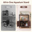 Artiss 20 Gallon Fish Tank Stand 3-Tier Aquarium Stand with Storage Cabinet and Open Shelf Walnut