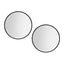 Embellir 2 Wall Mirror Makeup 70cm Home Decor Framed Mirrors Bathroom Round Black