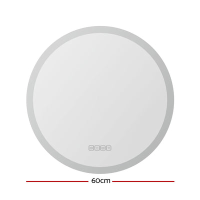 Embellir Bluetooth LED Wall Mirror With Light 60CM Bathroom Decor Round Mirrors