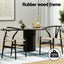 1 Set of 2 Artiss Dining Chairs Wooden Rattan Wishbone Black