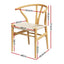 1 Set of 4 Artiss Dining Chairs Wooden Rattan Seat Wishbone Back
