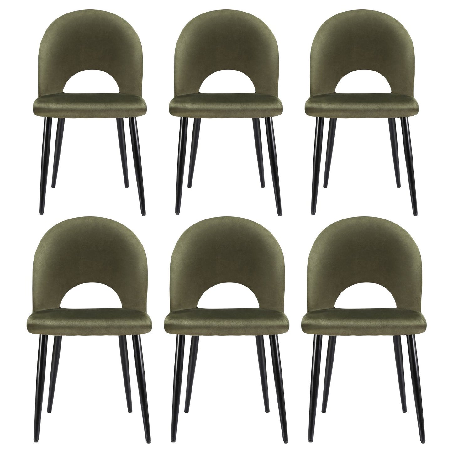 Artiss Dining Chairs Set of 6 Velvet Hollow Green