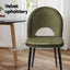 Artiss Dining Chairs Set of 6 Velvet Hollow Green