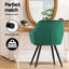 Artiss Dining Chairs Set of 4 Velvet Diamond Tufted Armchair Green