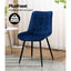 Artiss Set of 2 Toula Dining Chairs Kitchen Chairs Velvet Upholstered Blue