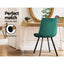 Artiss Set of 2 Reith Dining Chairs Kitchen Cafe Chairs Velvet Upholstered Green