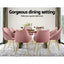 Artiss Set of 2 Valisa Dining Chairs Kitchen Chairs Upholstered Velvet Pink