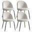 Artiss Dining Chairs Set of 4 Sherpa Boucle White