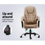 Artiss Massage Office Chair PU Leather Recliner Computer Gaming Chairs Espresso