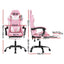 Artiss 2 Point Massage Gaming Office Chair Footrest Pink