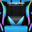 Artiss Gaming Office Chair 12 RGB LED Massage Computer Work Seat Footrest Cyan