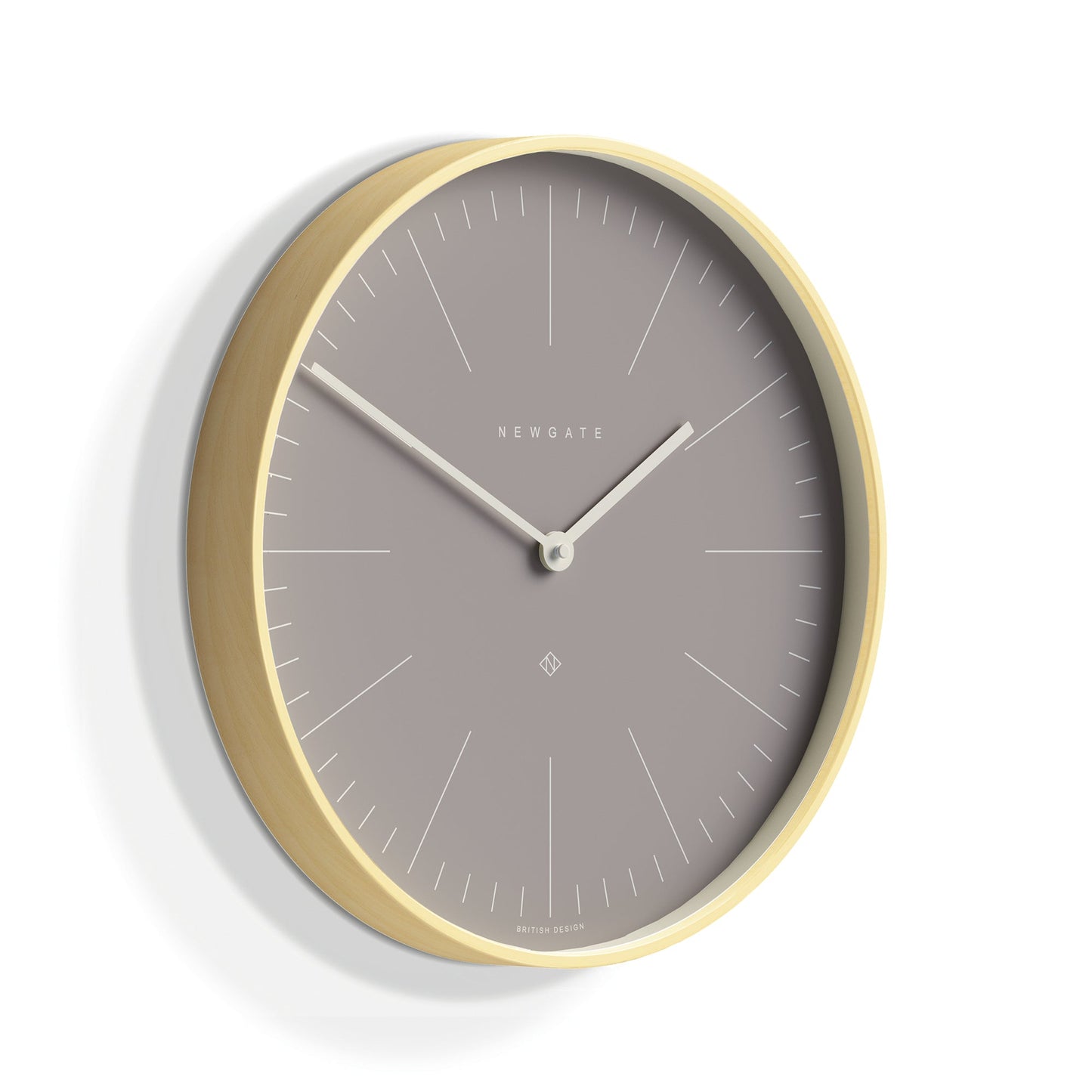 Newgate Mr Clarke Clock Pale Wood Clay Grey Dial