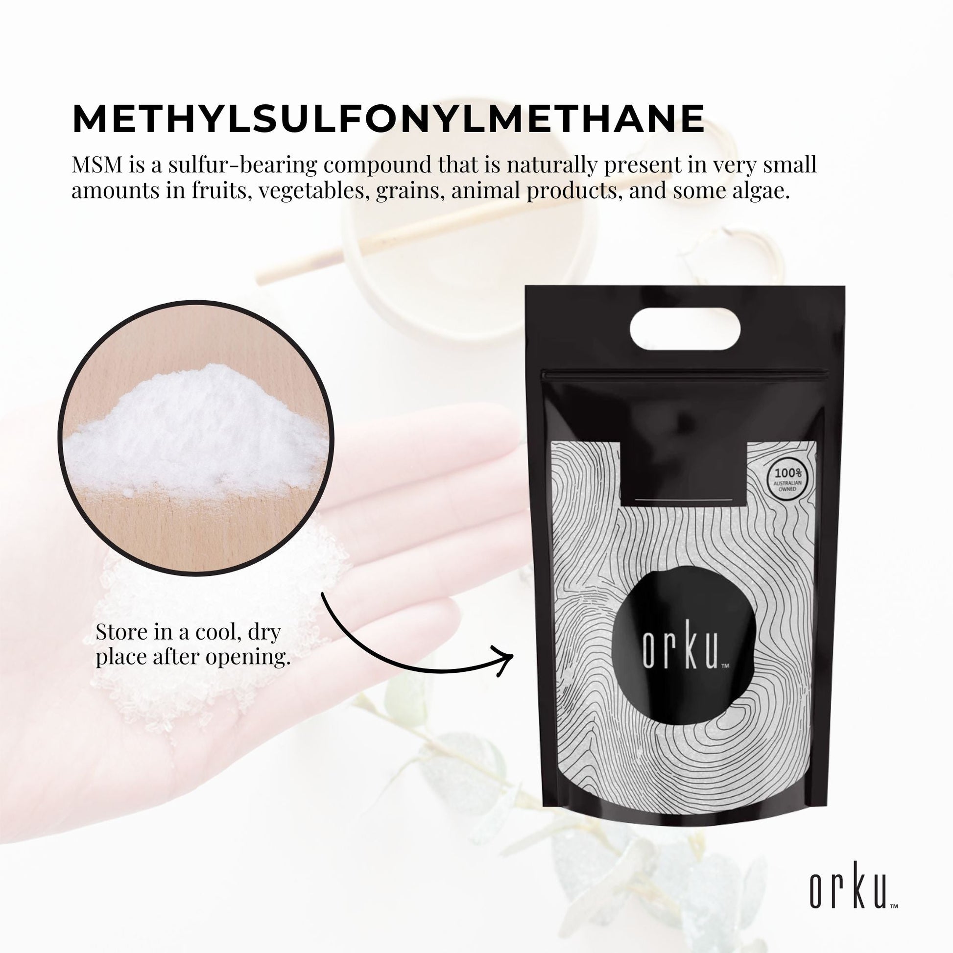 MSM Powder or Crystals - 99% Pure Methylsulfonylmethane Dimethyl Sulfone Bulk