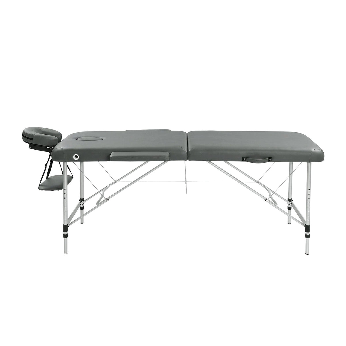 Zenses Massage Table 55cm Portable 2 Fold Aluminium Beauty Bed Grey