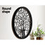 Artiss Metal Wall Art Hanging Sculpture Home Decor Leaf Tree of Life Round Frame