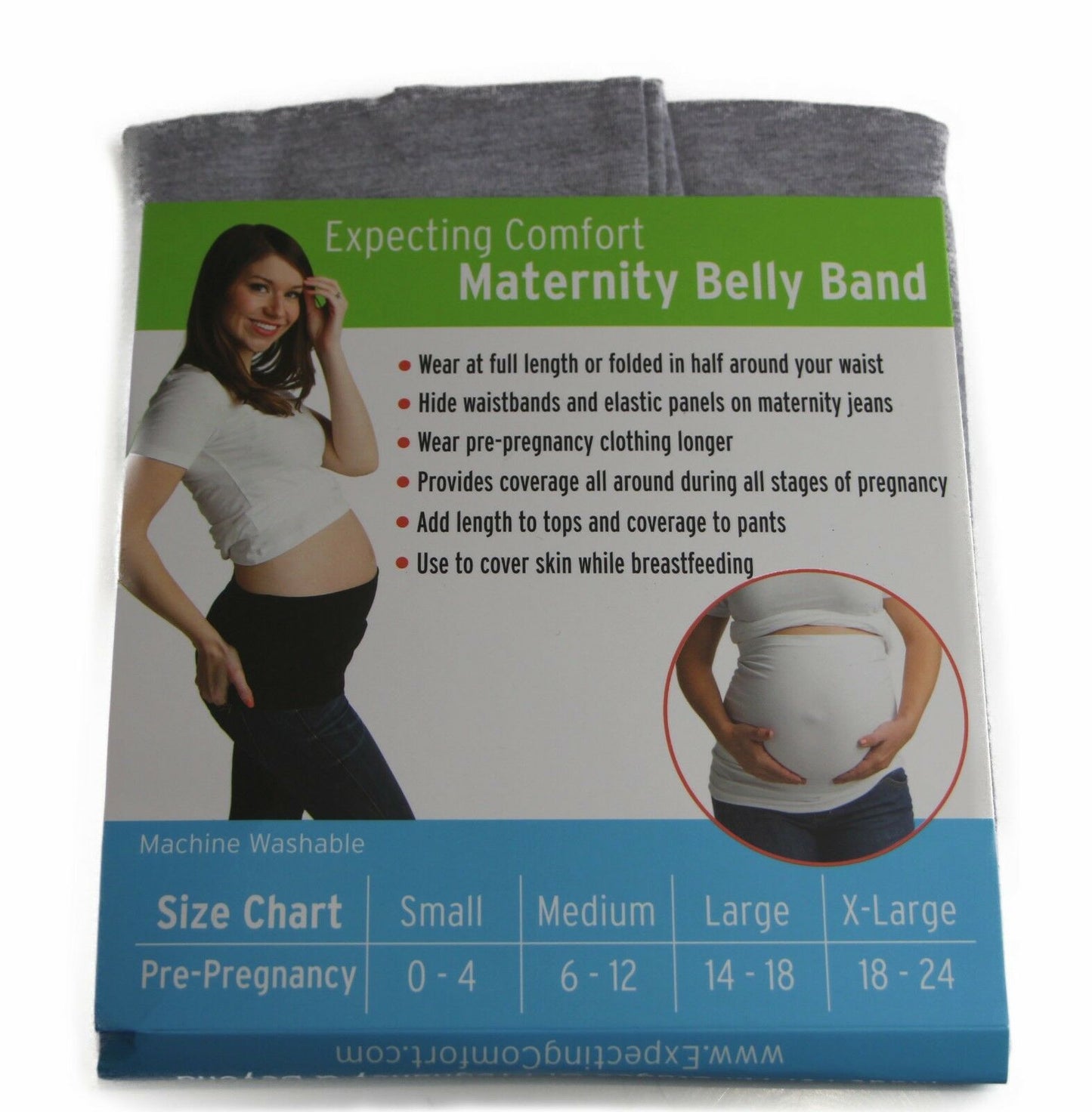 Maternity Belly Band Cover Pregnancy Baby Support Strap - Grey
