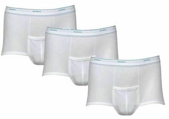 Mens 3 Pairs Bonds Cotton Brief Men's Underwear With Support White Navy Undies