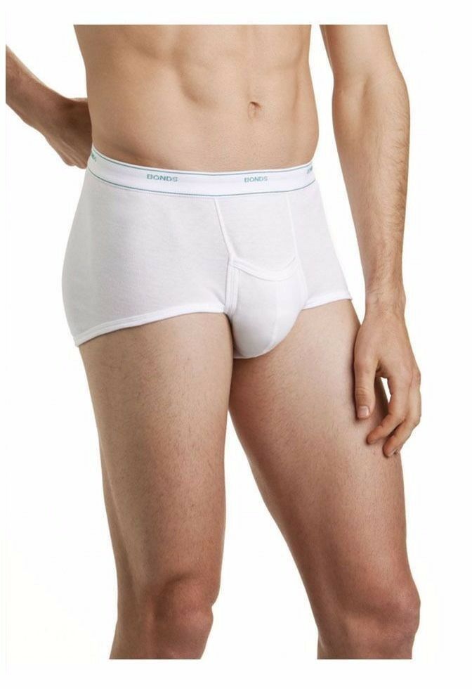 Mens 3 Pairs Bonds Cotton Brief Men's Underwear With Support White Navy Undies