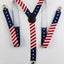 Mens Adjustable American Flag Patterned Suspenders