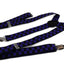 Mens Adjustable Black & Dark Purple Checkered Patterned Suspenders