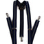 Mens Adjustable Black, Navy & Grey Striped Patterned Suspenders