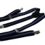 Mens Adjustable Black, Navy & Grey Striped Patterned Suspenders