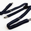 Mens Adjustable Black, Navy & Grey Striped Patterned Suspenders