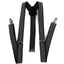 Mens Adjustable Black & White Striped Patterned Suspenders