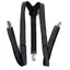 Mens Adjustable Black & White Striped Patterned Suspenders