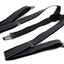 Mens Adjustable Black & White Striped Patterned Suspenders