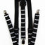 Mens Adjustable Black With White Moustaches Patterned Suspenders