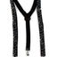 Mens Adjustable Black With White Music Notes Patterned Suspenders