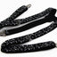 Mens Adjustable Black With White Music Notes Patterned Suspenders