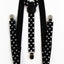 Mens Adjustable Black With White Stars Patterned Suspenders