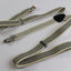 Mens Adjustable Cream & Black Striped Patterned Suspenders