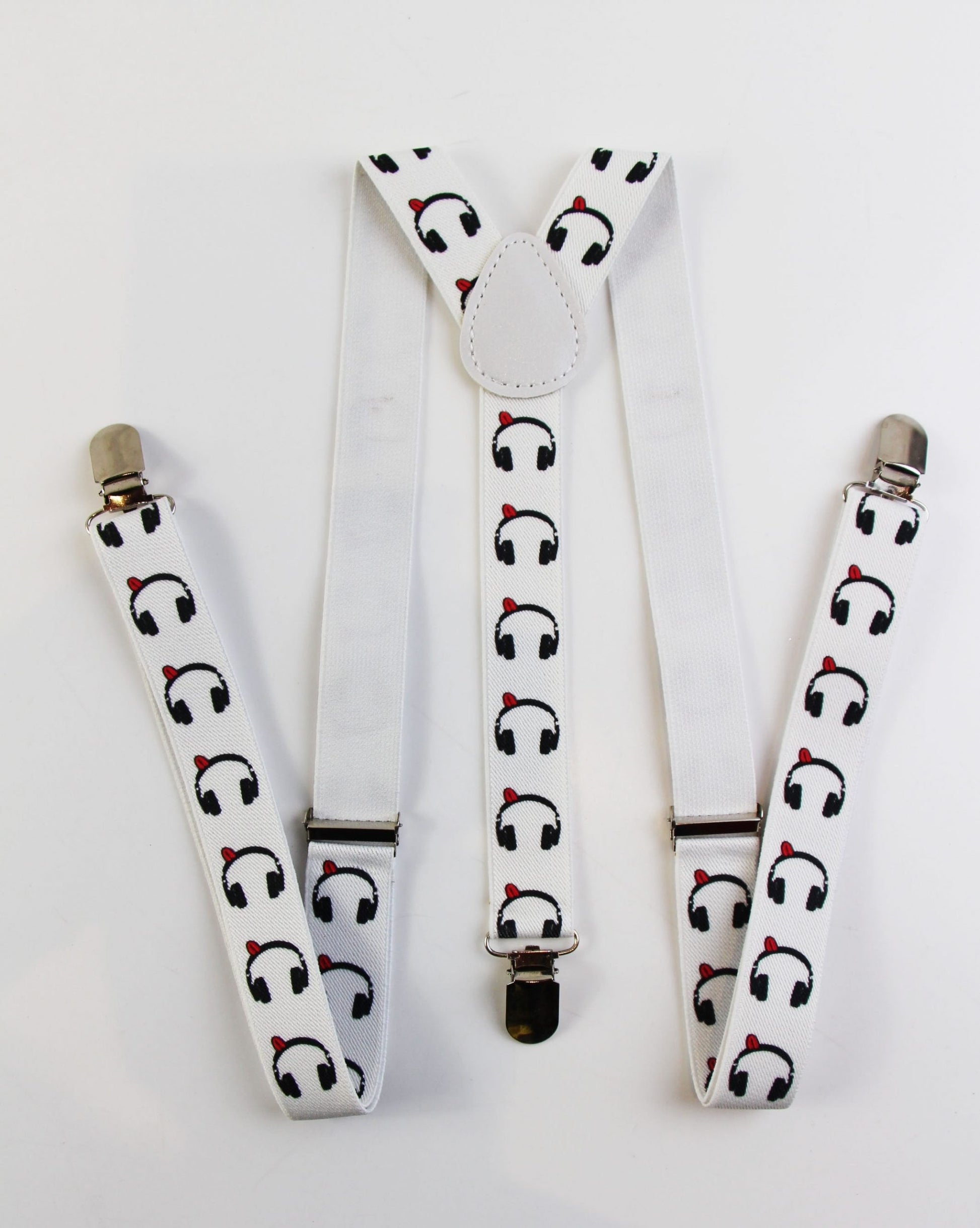 Mens Adjustable Headphones Patterned Suspenders