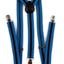 Mens Adjustable Light Blue & Black Striped Patterned Suspenders