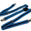 Mens Adjustable Light Blue & Black Striped Patterned Suspenders