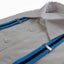 Mens Adjustable Light Blue & Black Striped Patterned Suspenders